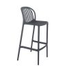 Tabouret de bar OMAN empilable d'extérieur - Polypropylène anthracite