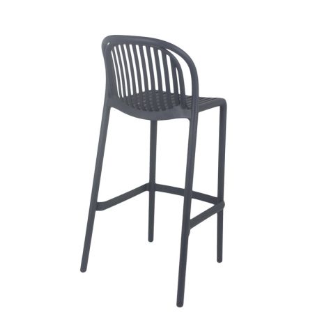 Tabouret de bar OMAN empilable d'extérieur - Polypropylène anthracite