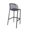 Tabouret de bar OMAN empilable d'extérieur - Polypropylène anthracite