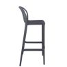 Tabouret de bar OMAN empilable d'extérieur - Polypropylène anthracite