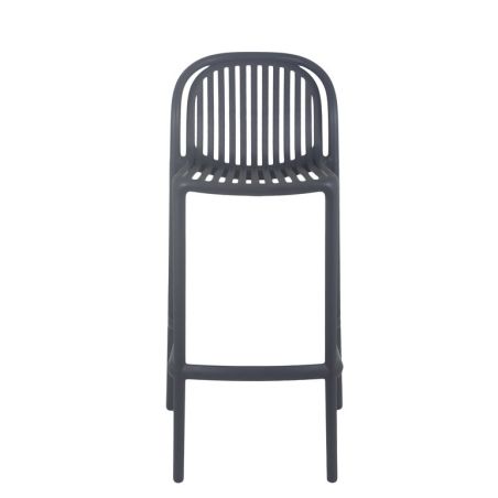 Tabouret de bar OMAN empilable d'extérieur - Polypropylène anthracite