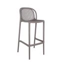 Tabouret de bar OMAN empilable d'extérieur - Polypropylène taupe