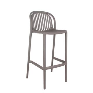 Tabouret de bar OMAN empilable d'extérieur - Polypropylène taupe