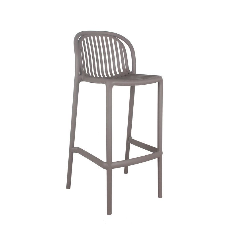 Tabouret de bar OMAN empilable d'extérieur - Polypropylène taupe