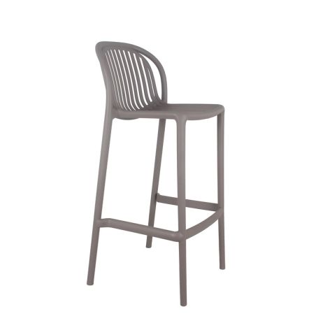 Tabouret de bar OMAN empilable d'extérieur - Polypropylène taupe