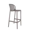 Tabouret de bar OMAN empilable d'extérieur - Polypropylène taupe