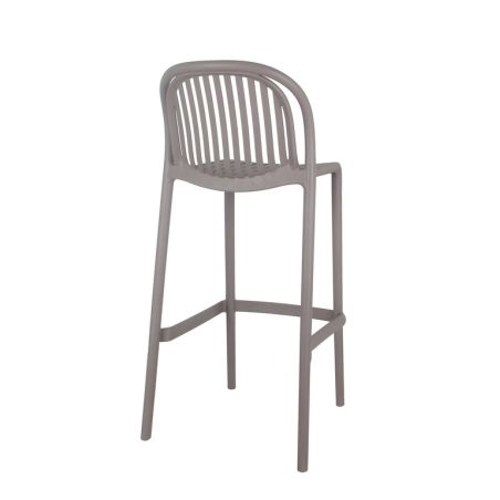 Tabouret de bar OMAN empilable d'extérieur - Polypropylène taupe