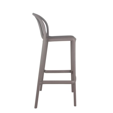 Tabouret de bar OMAN empilable d'extérieur - Polypropylène taupe