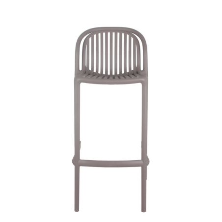 Tabouret de bar OMAN empilable d'extérieur - Polypropylène taupe