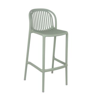 Tabouret de bar OMAN empilable d'extérieur - Polypropylène sauge