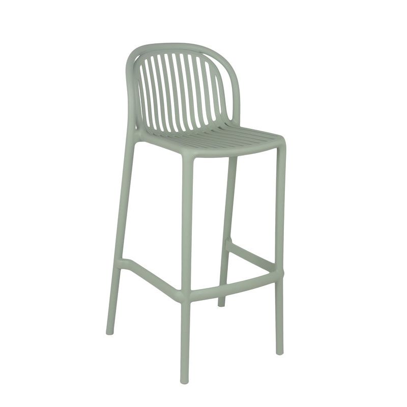 Tabouret de bar OMAN empilable d'extérieur - Polypropylène sauge