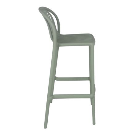 Tabouret de bar OMAN empilable d'extérieur - Polypropylène sauge