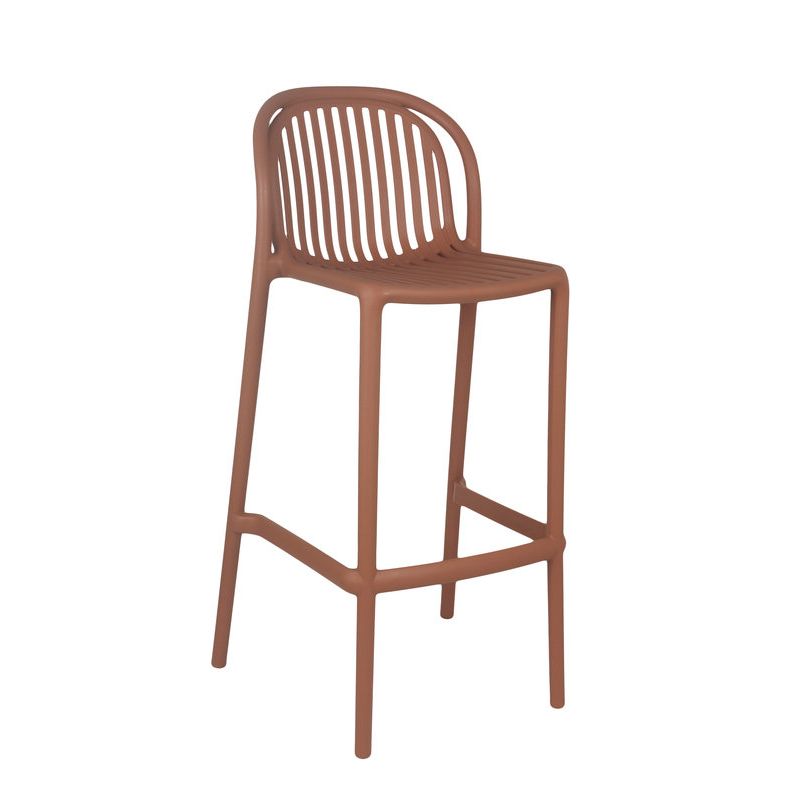 Tabouret de bar OMAN empilable d'extérieur - Polypropylène terra