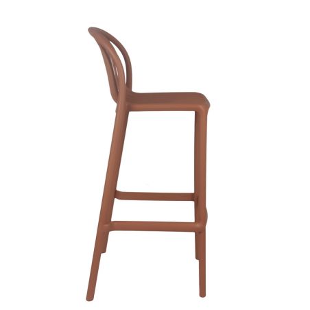 Tabouret de bar OMAN empilable d'extérieur - Polypropylène terra