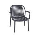 Fauteuil de terrasse DOHA empilable d'extérieur - Polypropylène anthracite