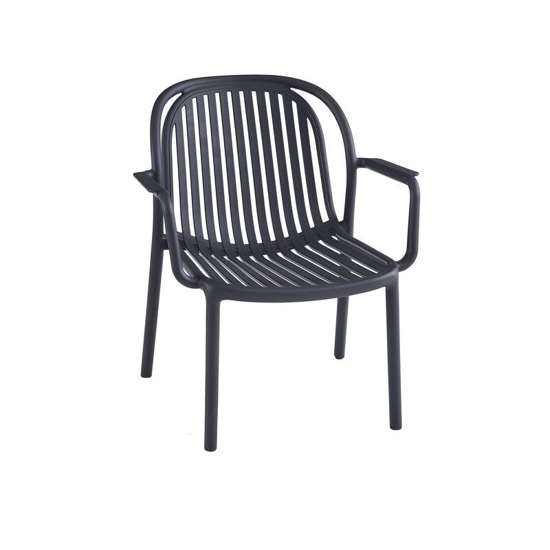 Fauteuil de terrasse DOHA empilable d'extérieur - Polypropylène anthracite