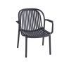 Fauteuil de terrasse DOHA empilable d'extérieur - Polypropylène anthracite