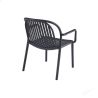 Fauteuil de terrasse DOHA empilable d'extérieur - Polypropylène anthracite