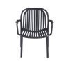 Fauteuil de terrasse DOHA empilable d'extérieur - Polypropylène anthracite