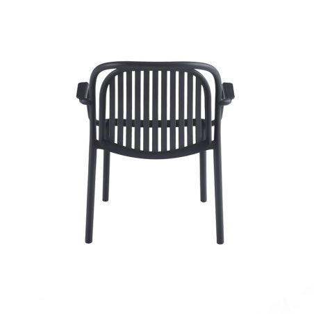 Fauteuil de terrasse DOHA empilable d'extérieur - Polypropylène anthracite