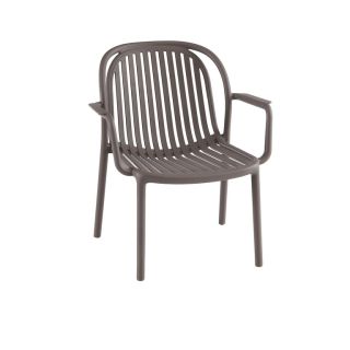 Fauteuil de terrasse DOHA empilable d'extérieur - Polypropylène taupe