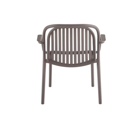 Fauteuil de terrasse DOHA empilable d'extérieur - Polypropylène taupe