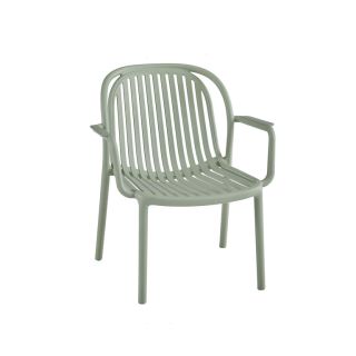 Fauteuil de terrasse DOHA empilable d'extérieur - Polypropylène sauge