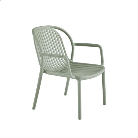 Fauteuil de terrasse DOHA empilable d'extérieur - Polypropylène sauge