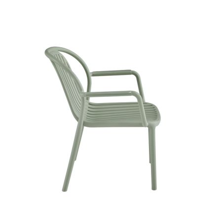 Fauteuil de terrasse DOHA empilable d'extérieur - Polypropylène sauge