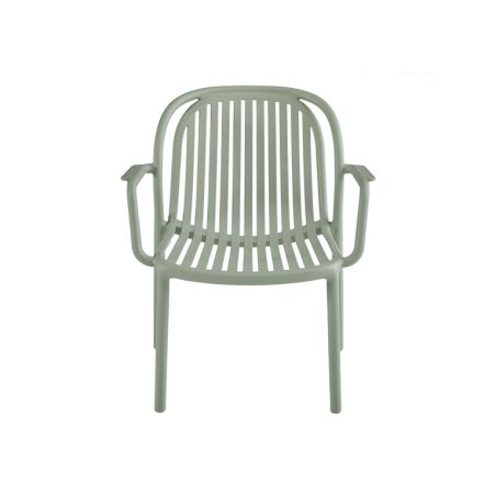 Fauteuil de terrasse DOHA empilable d'extérieur - Polypropylène sauge