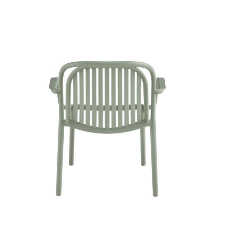 Fauteuil de terrasse DOHA empilable d'extérieur - Polypropylène sauge