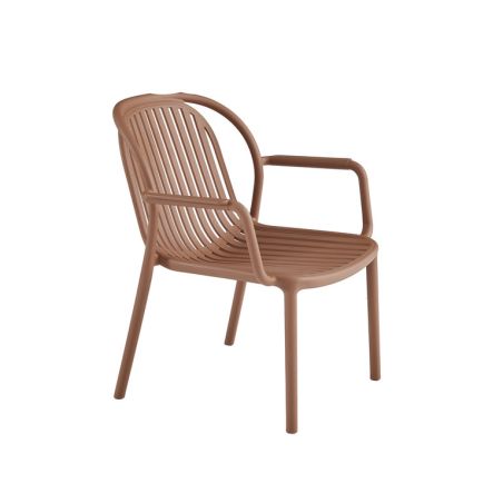 Fauteuil de terrasse DOHA empilable d'extérieur - Polypropylène terra