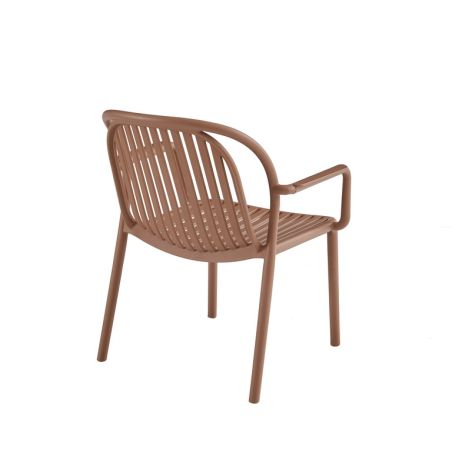Fauteuil de terrasse DOHA empilable d'extérieur - Polypropylène terra