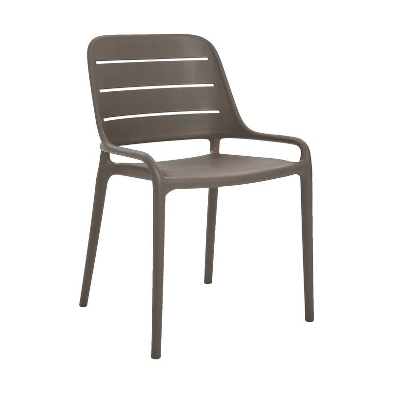 Chaise de terrasse FOGGIA empilable d'extérieur - Polypropylène taupe