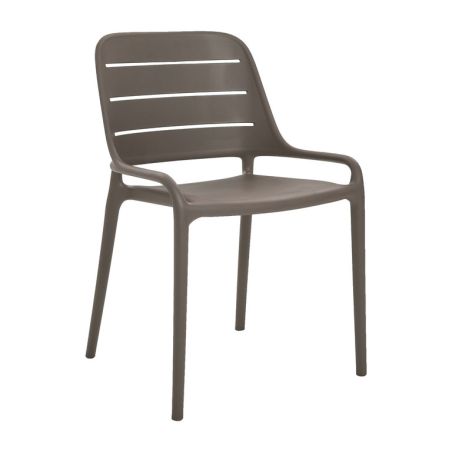 Chaise de terrasse FOGGIA empilable d'extérieur - Polypropylène taupe
