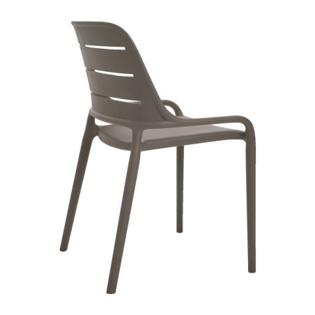 Chaise de terrasse FOGGIA empilable d'extérieur - Polypropylène taupe