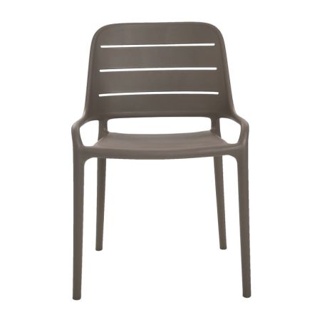Chaise de terrasse FOGGIA empilable d'extérieur - Polypropylène taupe