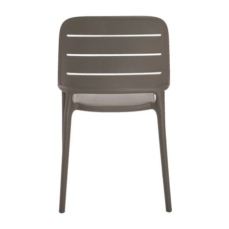 Chaise de terrasse FOGGIA empilable d'extérieur - Polypropylène taupe