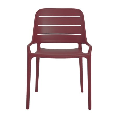 Chaise de terrasse FOGGIA empilable d'extérieur - Polypropylène angola red
