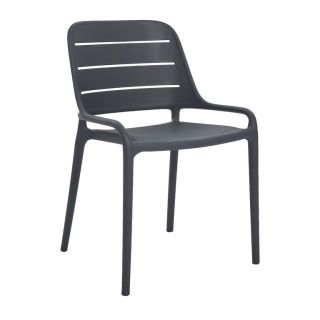 Chaise de terrasse FOGGIA empilable d'extérieur - Polypropylène anthracite