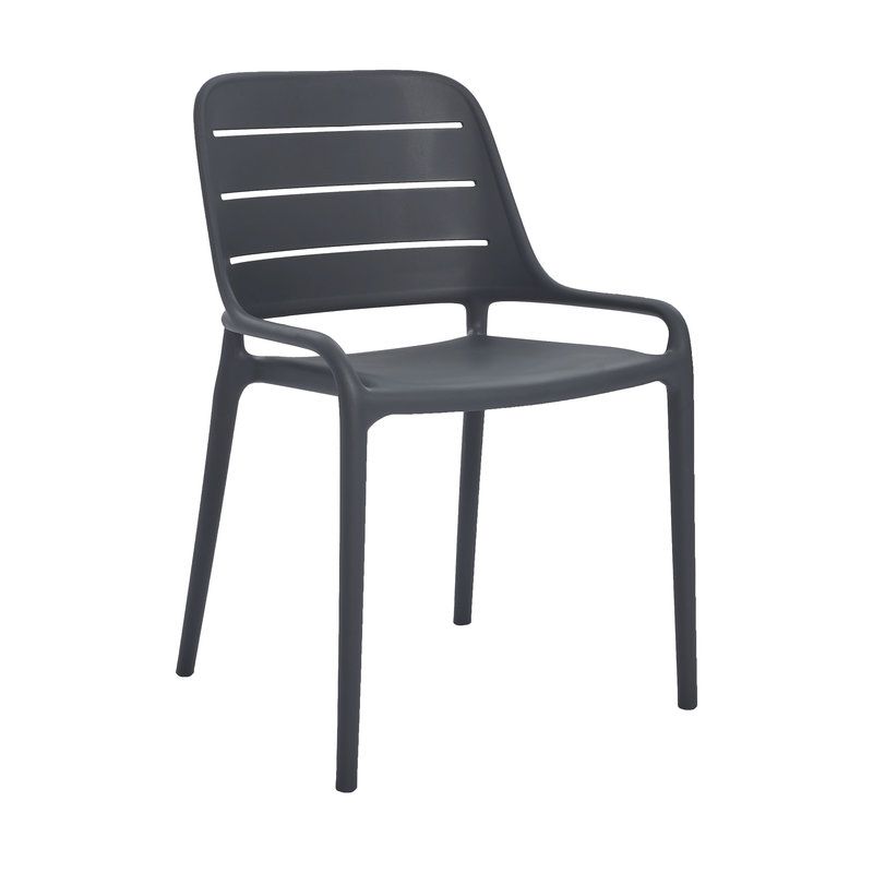 Chaise de terrasse FOGGIA empilable d'extérieur - Polypropylène anthracite
