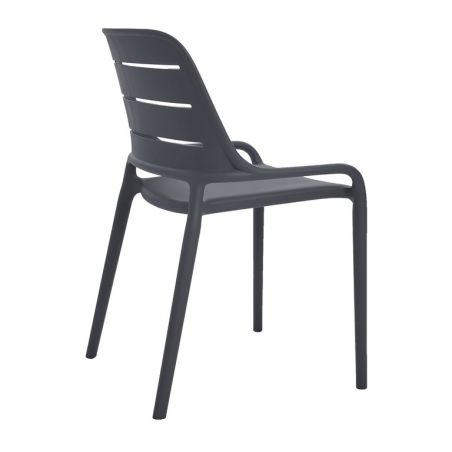 Chaise de terrasse FOGGIA empilable d'extérieur - Polypropylène anthracite