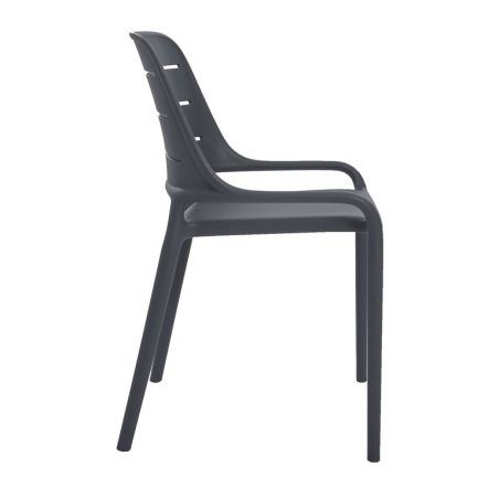 Chaise de terrasse FOGGIA empilable d'extérieur - Polypropylène anthracite