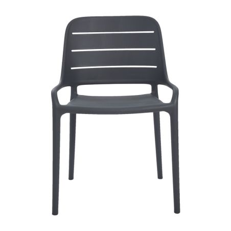 Chaise de terrasse FOGGIA empilable d'extérieur - Polypropylène anthracite