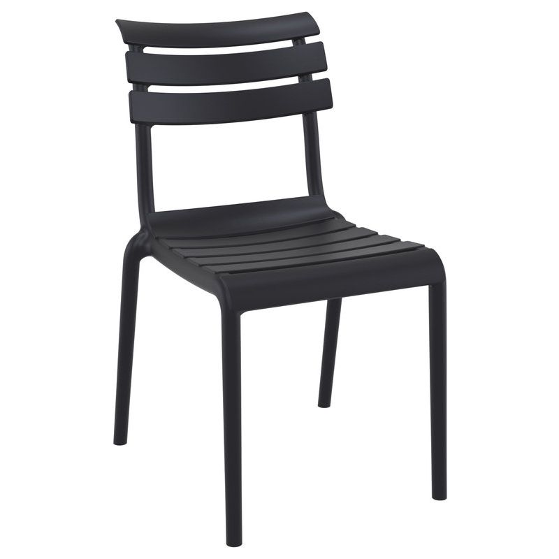 Chaise de terrasse PENELOPPE empilable d'extérieur - Polypropylène noir