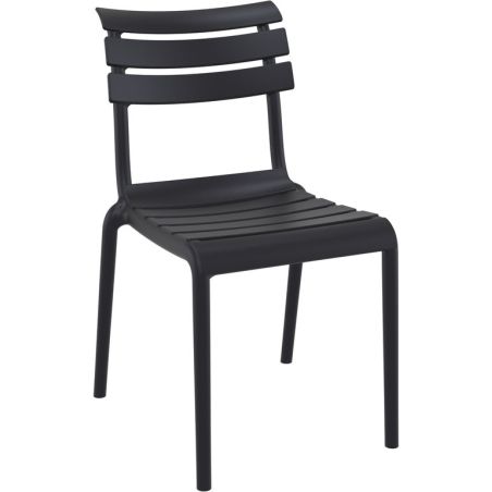Chaise de terrasse PENELOPPE empilable d'extérieur - Polypropylène noir