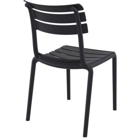 Chaise de terrasse PENELOPPE empilable d'extérieur - Polypropylène noir