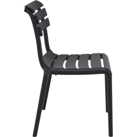 Chaise de terrasse PENELOPPE empilable d'extérieur - Polypropylène noir