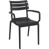 Fauteuil de terrasse ULYSSE empilable d'extérieur - Polypropylène et fibre de verre noir