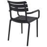 Fauteuil de terrasse ULYSSE empilable d'extérieur - Polypropylène et fibre de verre noir